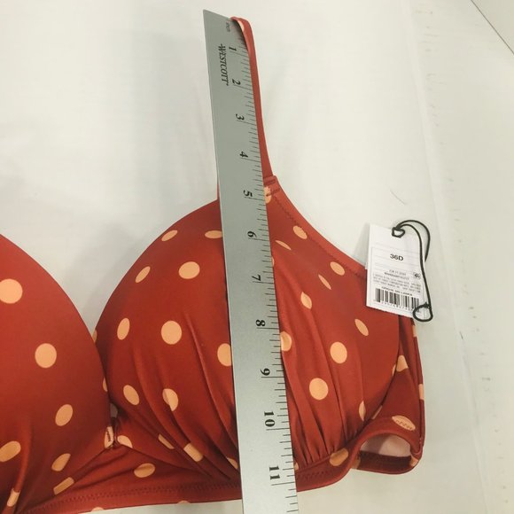 Shade And Shore Women's Size 36D Bikini Swim Top Underwire Brown Polka Dot New - Picture 12 of 13